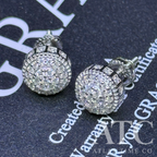 3D Round VVS1 8mm Moissanite Earrings GRA CERTIFIED - 925 Sterling Silver