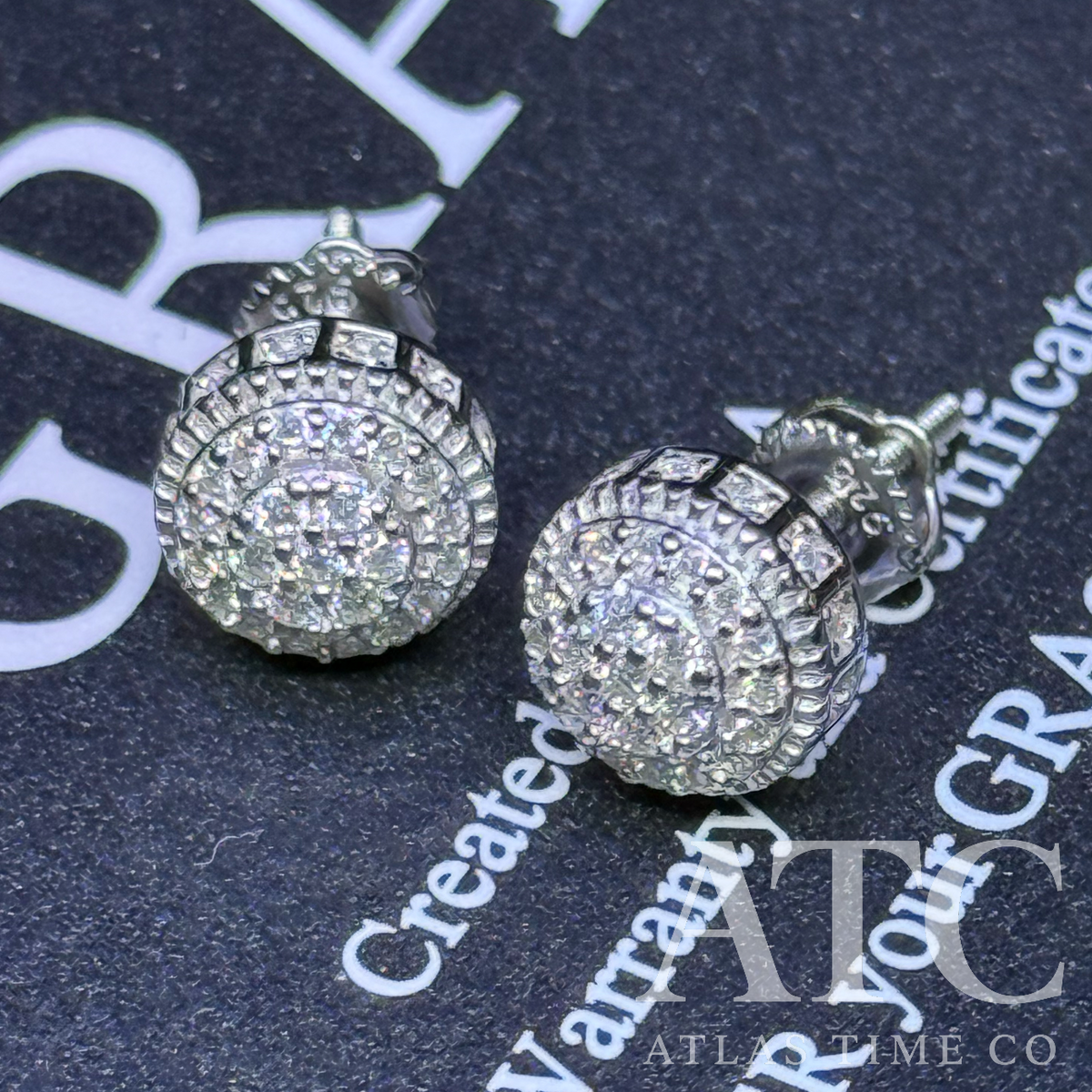 3D Round VVS1 8mm Moissanite Earrings GRA CERTIFIED - 925 Sterling Silver