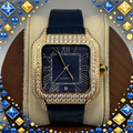 VVS1 Moissanite Ghost Series Stainless Steel Mechanical Watch - GRA CERTIFIED (Gold/Blue)