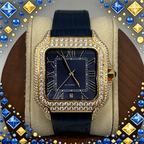 VVS1 Moissanite Ghost Series Stainless Steel Mechanical Watch - GRA CERTIFIED (Gold/Blue)