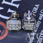 Square VVS1 9mm Moissanite Earrings GRA CERTIFIED - 925 Sterling Silver