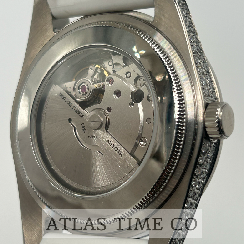 VVS1 Moissanite Ghost Series Stainless Steel Mechanical Watch - GRA CERTIFIED (Silver/White)