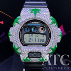 VVS1 Moissanite G-Shock DW6900-1V Watch - GRA CERTIFIED (ATC Enamel Series Maple Leaf)
