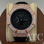 VVS1 Moissanite G-Shock GA-2100VB-1A Watch - GRA CERTIFIED