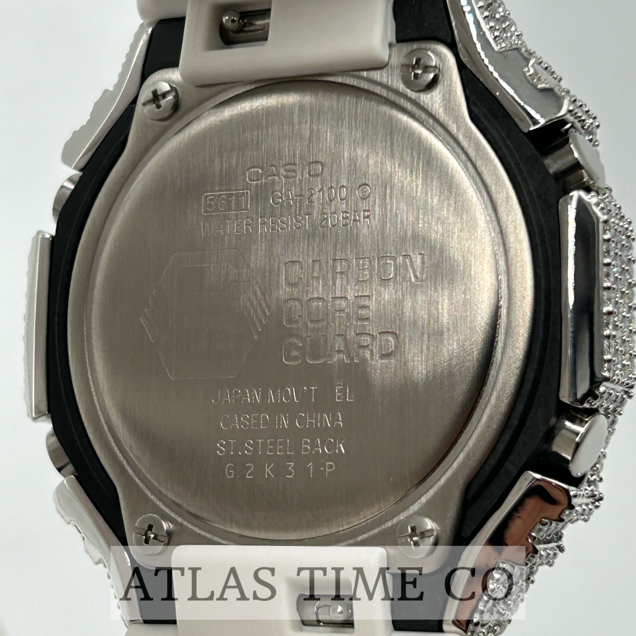 VVS1 Moissanite G-Shock GA-21007A7CR Watch - GRA CERTIFIED