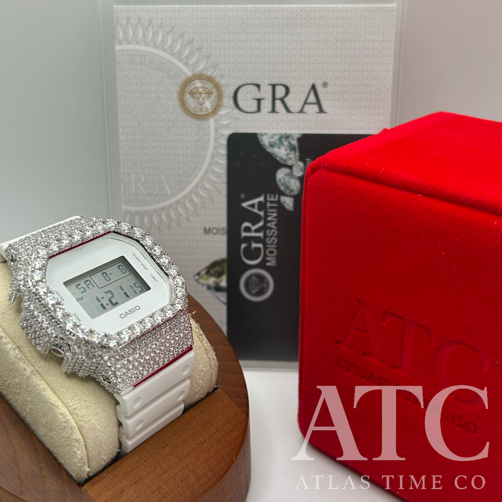 VVS1 Moissanite G-Shock DW-5600WW Watch - GRA CERTIFIED
