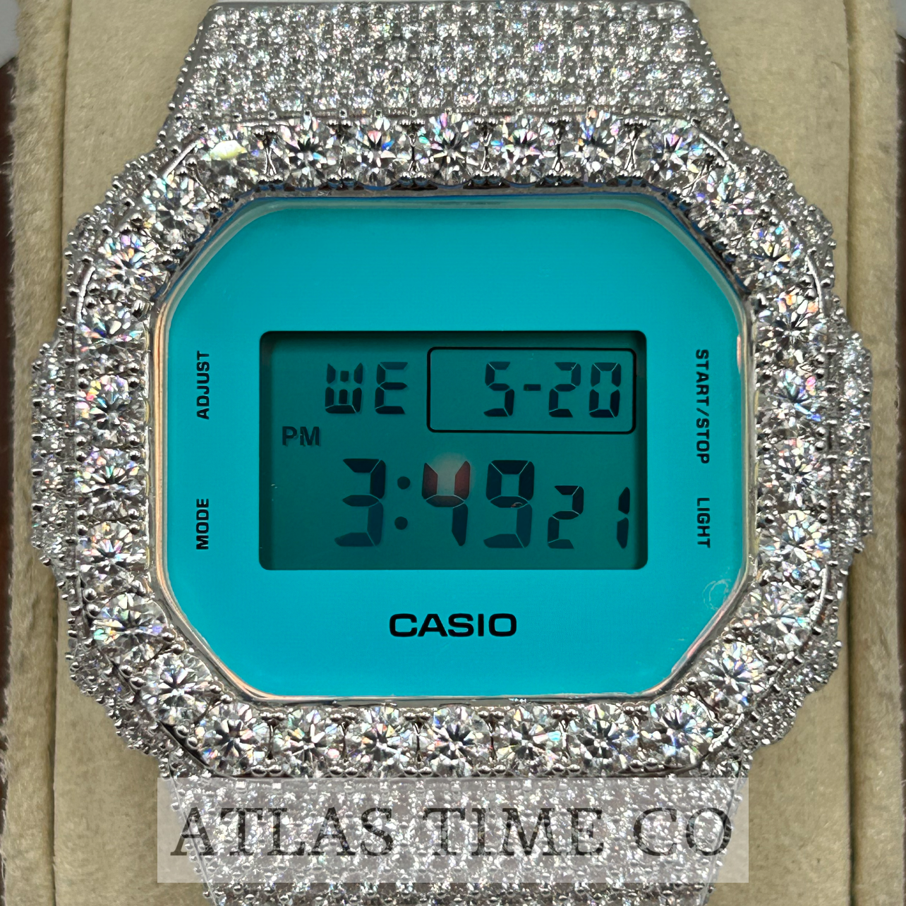 VVS1 Moissanite G-Shock DW-5600TL-7 Watch - GRA CERTIFIED