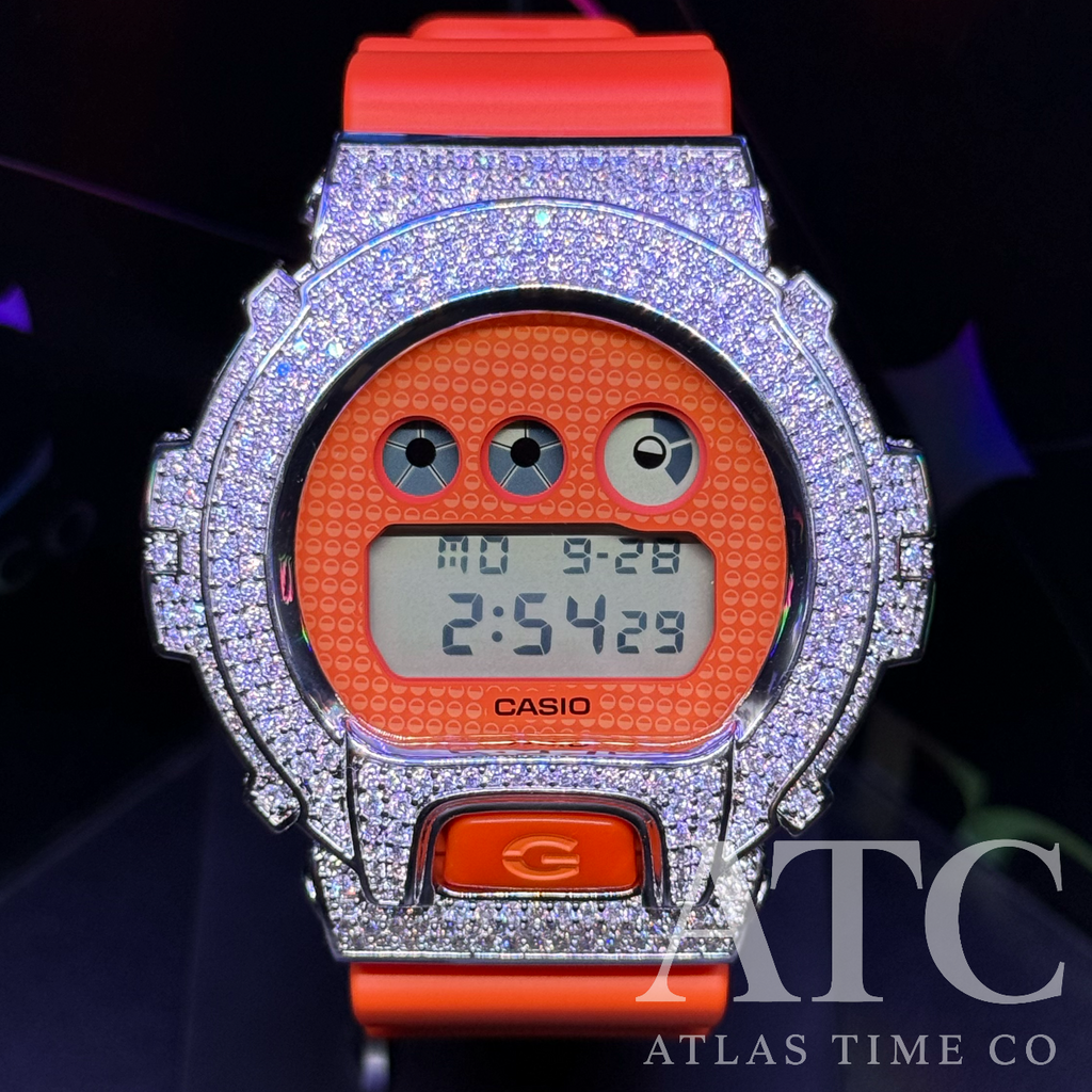 VVS1 Moissanite G-Shock DW6900GL-4DR "Lucky Drop" Watch - GRA CERTIFIED