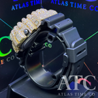 VVS1 Moissanite G-Shock DW6900-1V Watch - GRA CERTIFIED