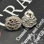 Round Nugget VVS1 10mm Moissanite Earrings GRA CERTIFIED - 925 Sterling Silver