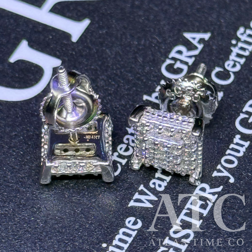 Square VVS1 7.5mm Moissanite Earrings GRA CERTIFIED - 925 Sterling Silver