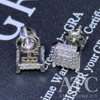 Square VVS1 7.5mm Moissanite Earrings GRA CERTIFIED - 925 Sterling Silver