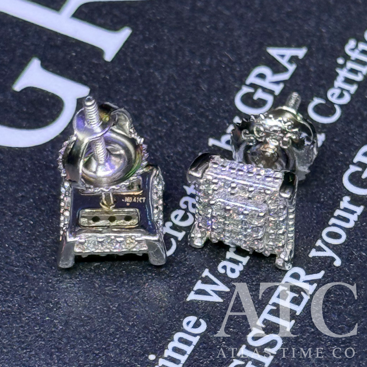 Square VVS1 7.5mm Moissanite Earrings GRA CERTIFIED - 925 Sterling Silver