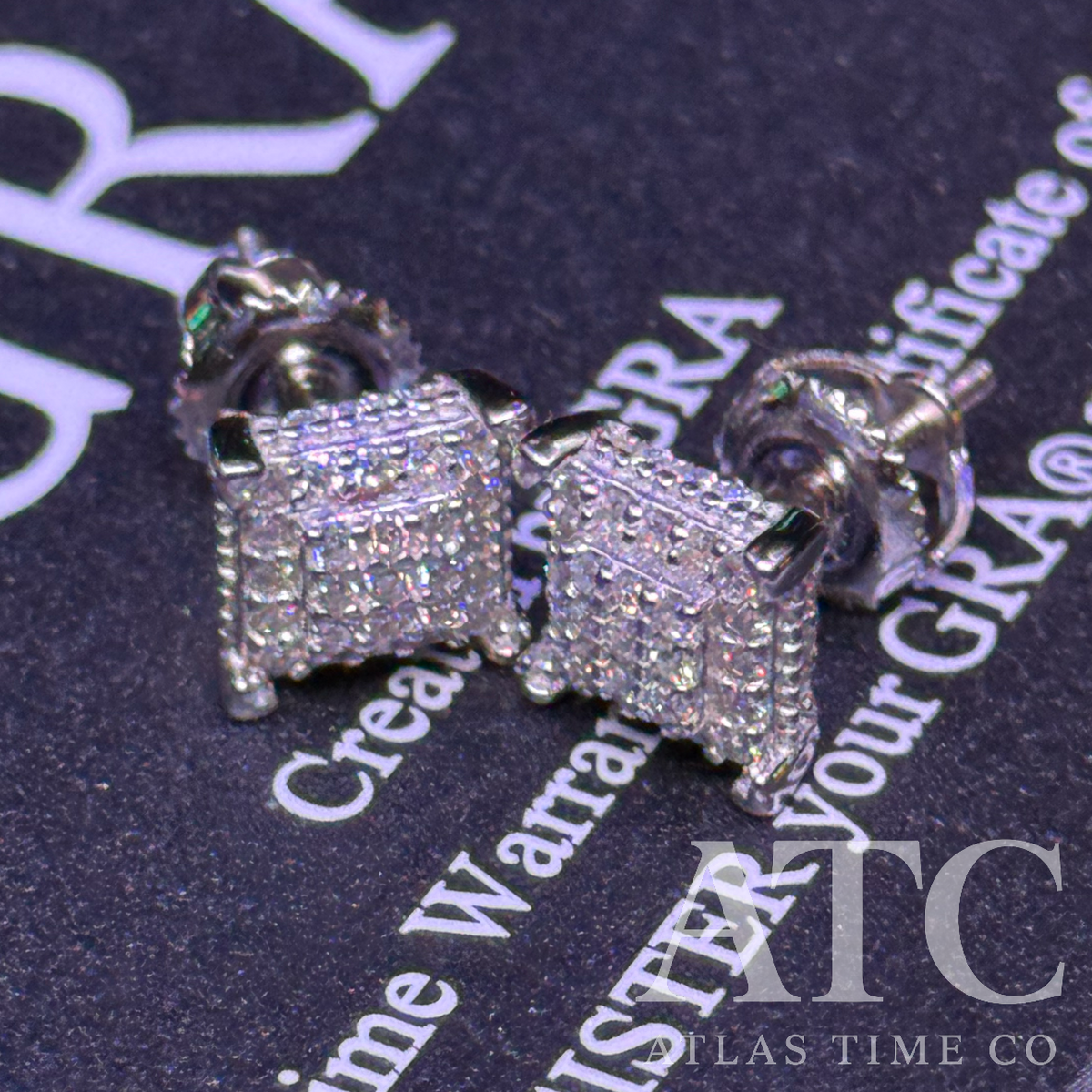 Square VVS1 7.5mm Moissanite Earrings GRA CERTIFIED - 925 Sterling Silver