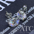 VVS1 6.5mm Moissanite Claw Setting Earrings GRA CERTIFIED - 925 Sterling Silver