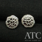 Round Nugget VVS1 10mm Moissanite Earrings GRA CERTIFIED - 925 Sterling Silver