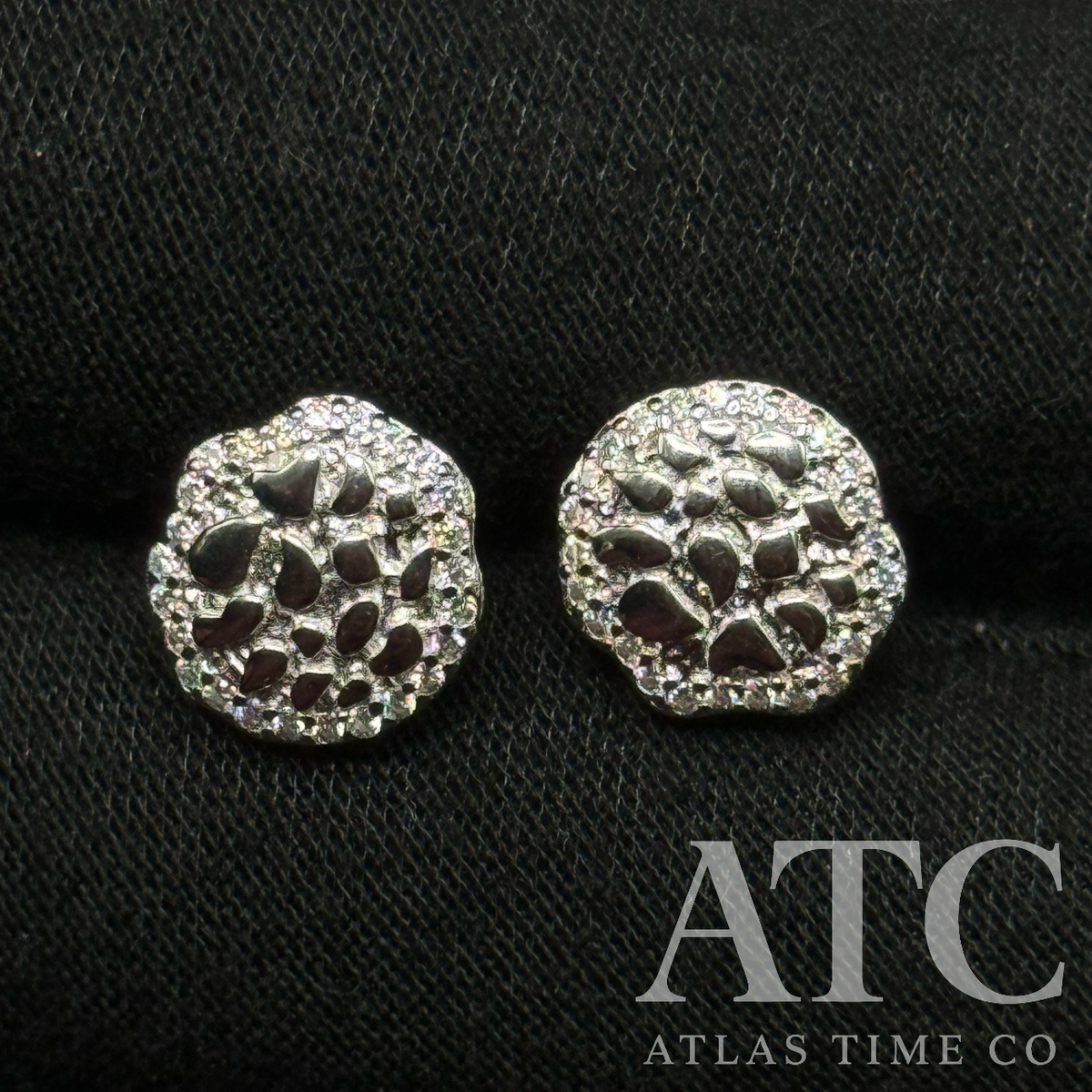 Round Nugget VVS1 10mm Moissanite Earrings GRA CERTIFIED - 925 Sterling Silver