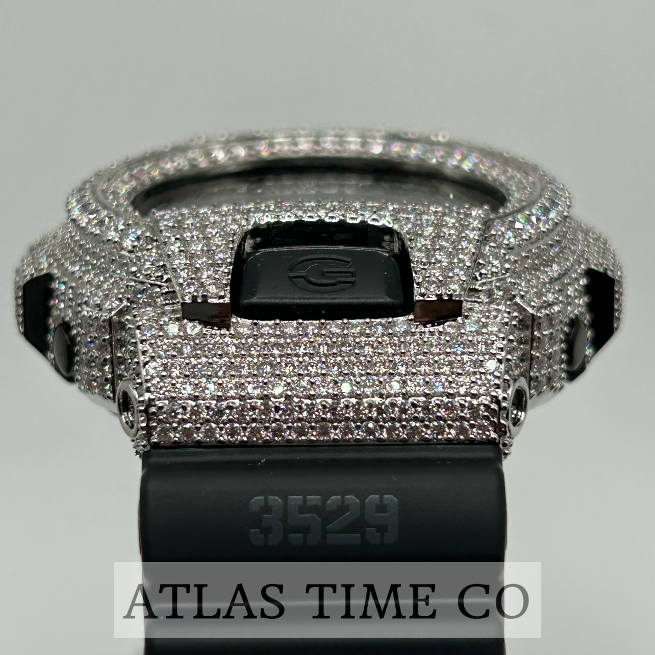 VVS1 Moissanite G-Shock DW6900MS-1 Watch - GRA CERTIFIED