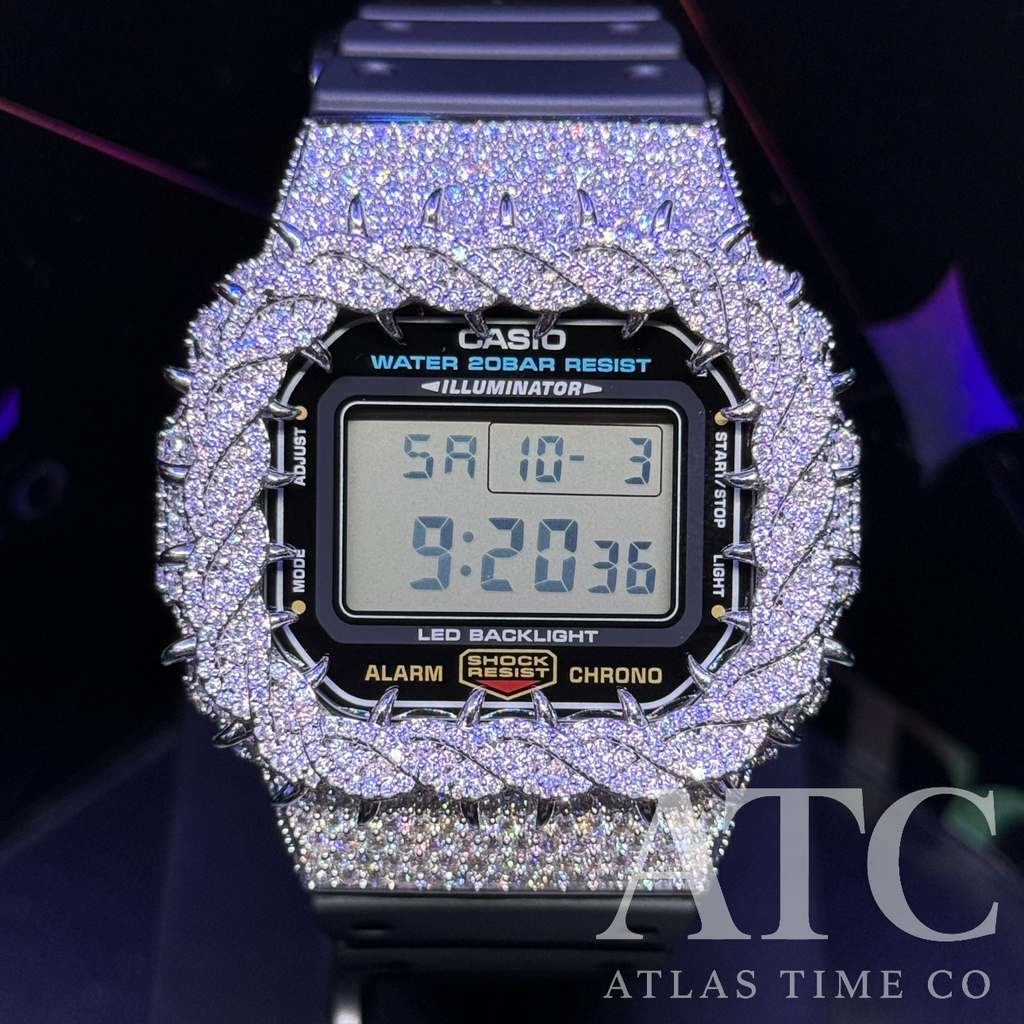 VVS1 Moissanite G-Shock DW-5600UE Watch - GRA CERTIFIED