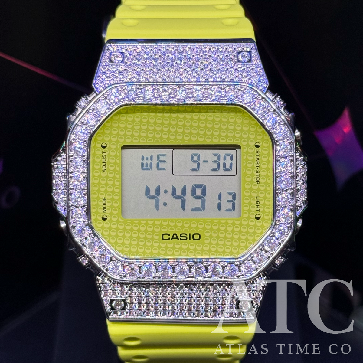 VVS1 Moissanite G-Shock DW5600GL-9DR "Lucky Drop" Watch - GRA CERTIFIED