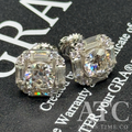 Square VVS1 10mm Moissanite Earrings GRA CERTIFIED - 925 Sterling Silver
