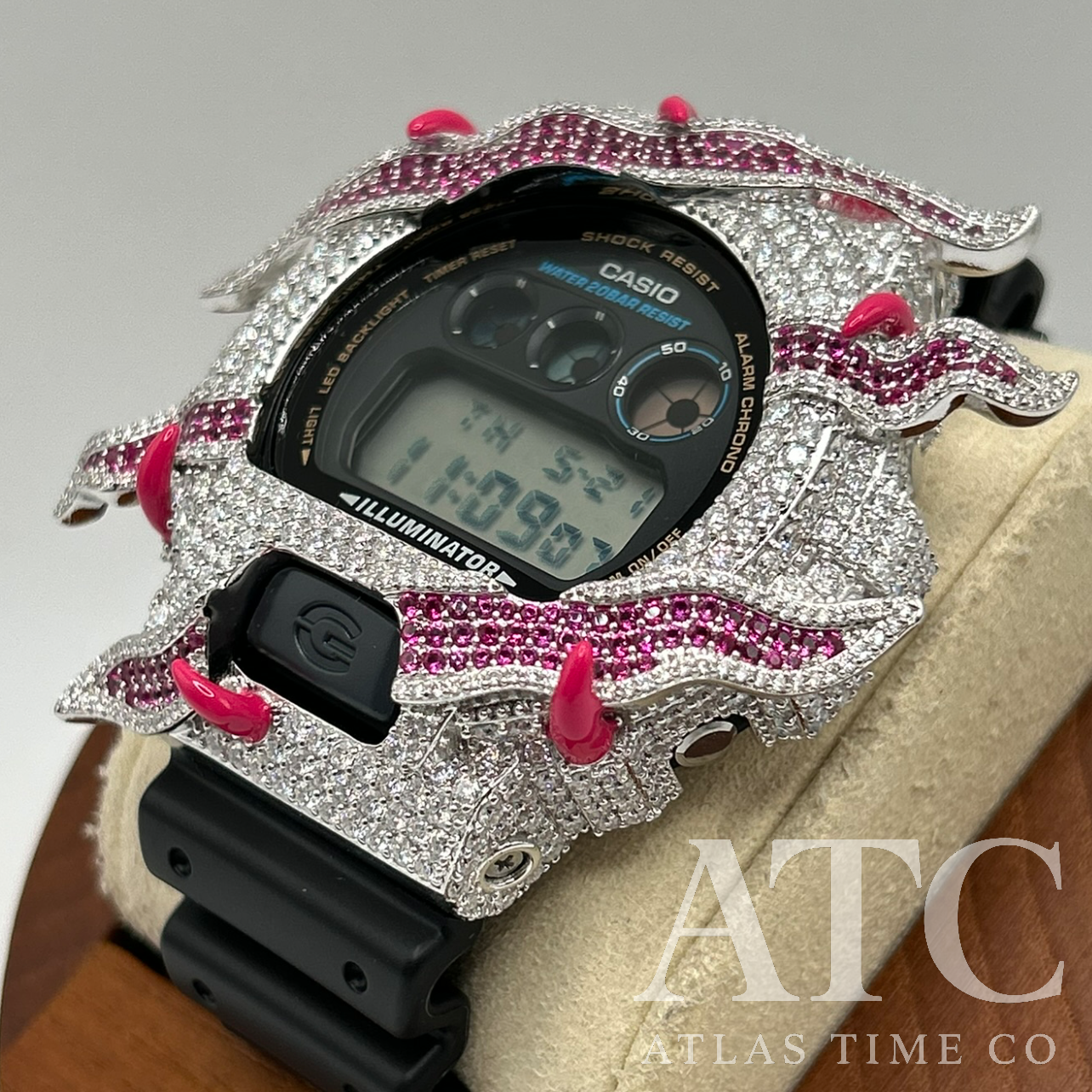 VVS1 Moissanite G-Shock ENAMEL SERIES (PINK) DW6900-1V Watch - GRA CERTIFIED