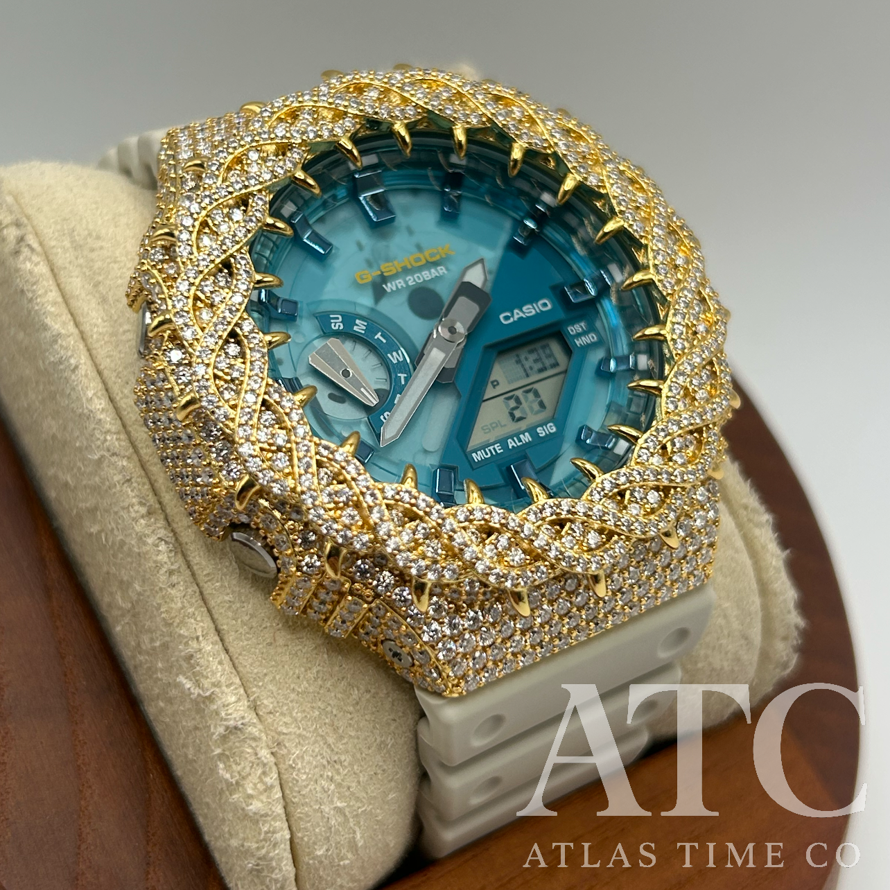VVS1 Moissanite G-Shock GA-2100AS-5A Watch - GRA CERTIFIED