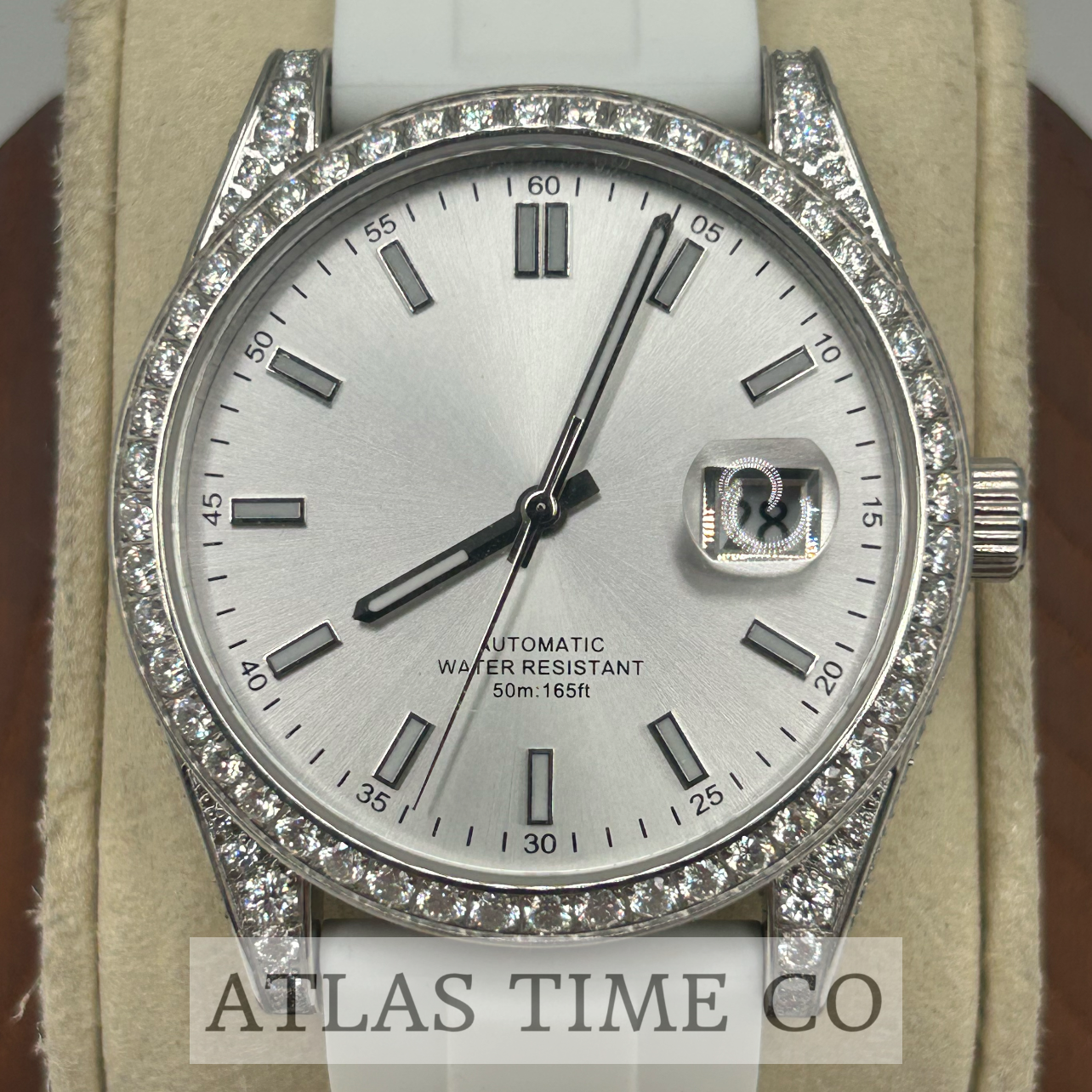 VVS1 Moissanite Ghost Series Stainless Steel Mechanical Watch - GRA CERTIFIED (Silver/White)