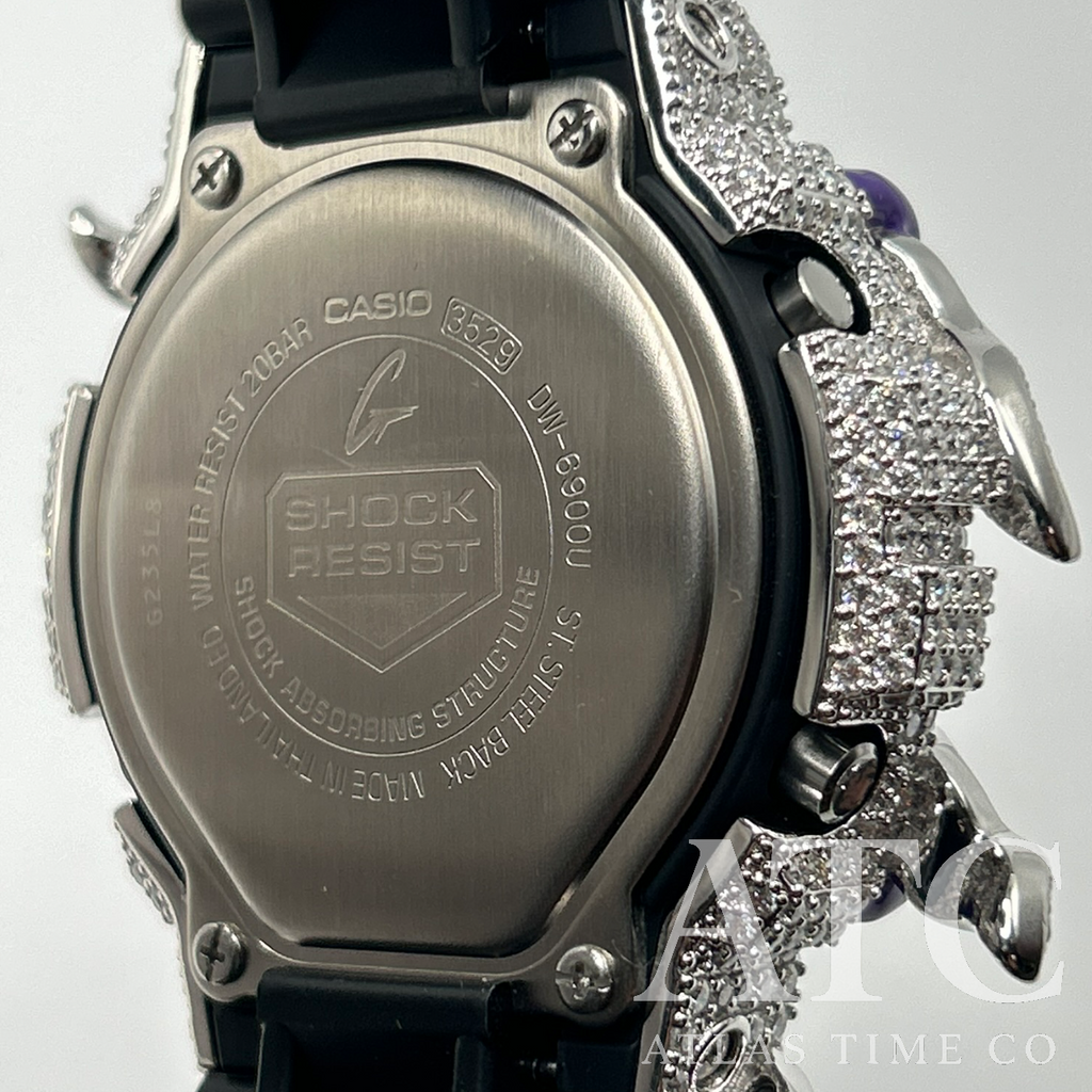 VVS1 Moissanite G-Shock ENAMEL SERIES (PURPLE) DW6900-1V Watch - GRA CERTIFIED