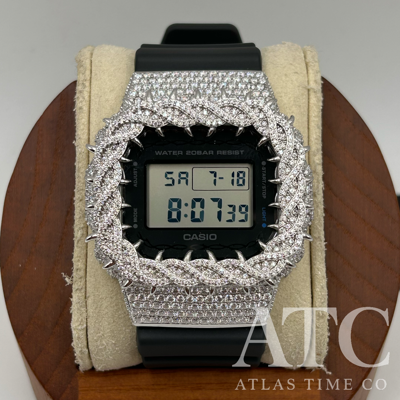 VVS1 Moissanite G-Shock DW-5600RS-8 Watch - GRA CERTIFIED