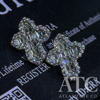 Baguette Cross VVS1 14.5mm Moissanite Earrings GRA CERTIFIED - 925 Sterling Silver