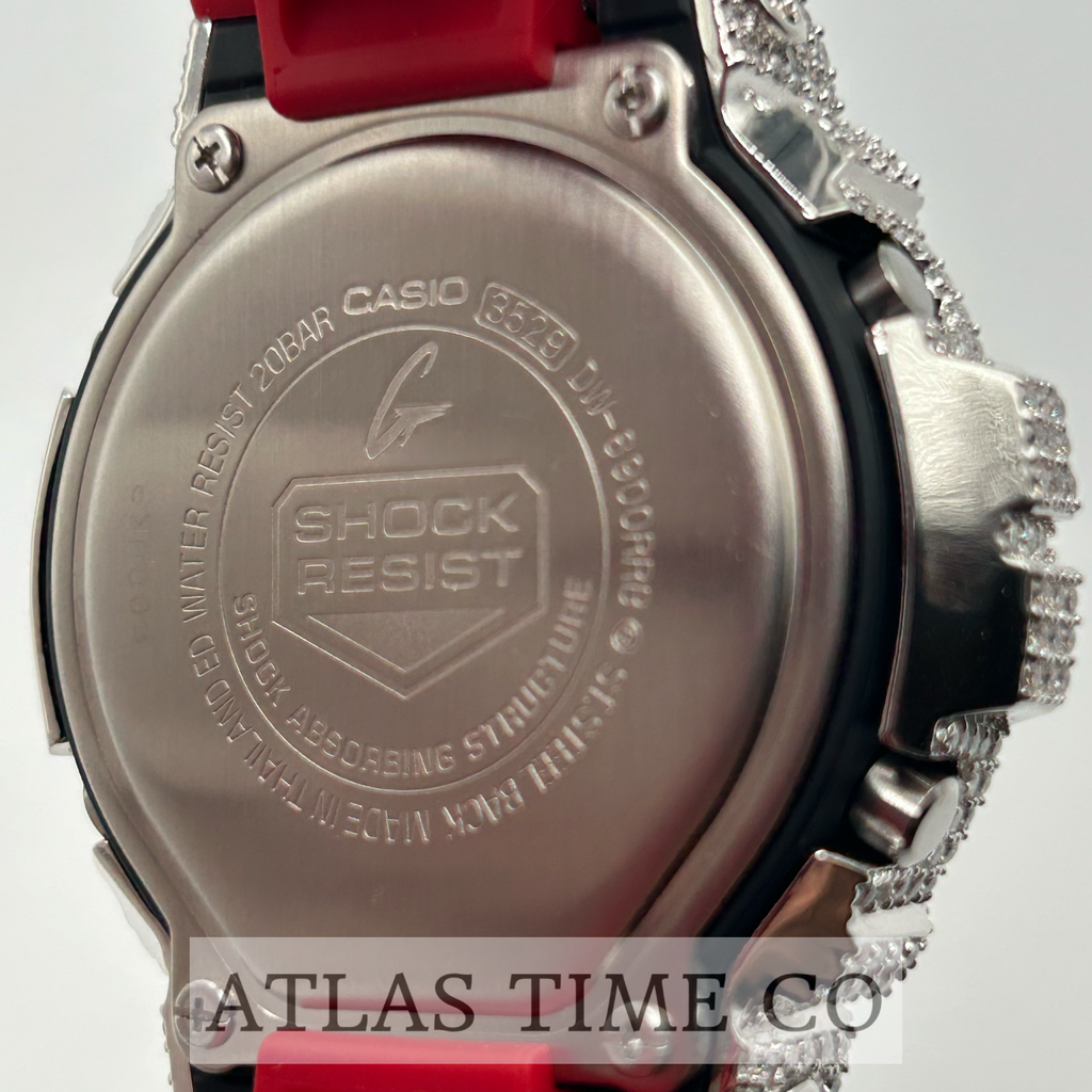 VVS1 Moissanite G-Shock DW-6900RRB-4 Watch - GRA CERTIFIED