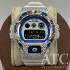 VVS1 Moissanite G-Shock DW-6900HDS-7A1DR Watch - GRA CERTIFIED