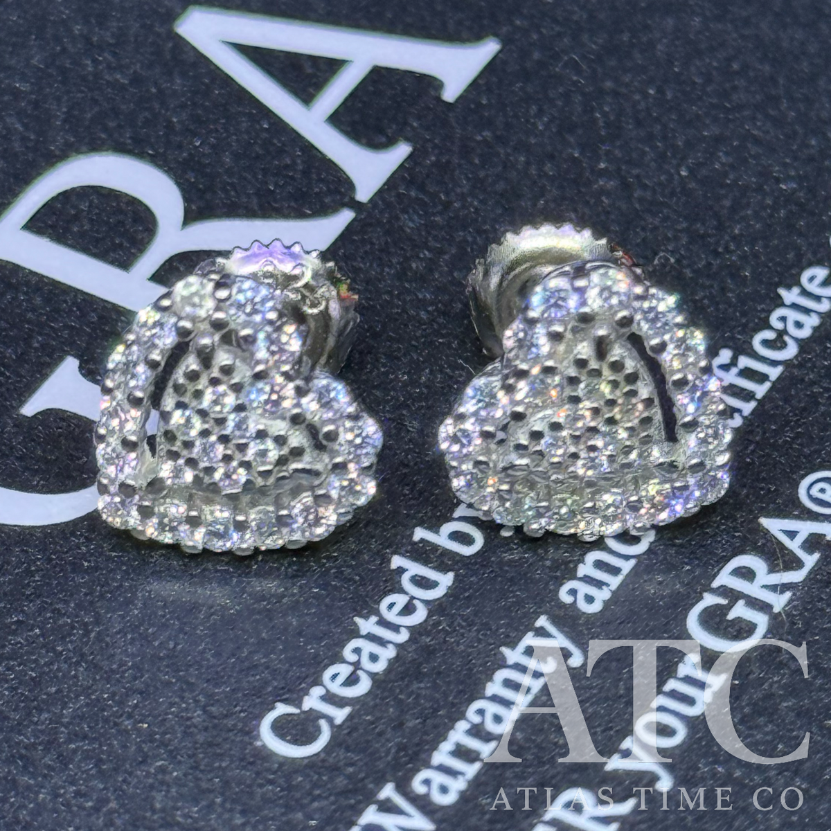 Heart VVS1 Moissanite Earrings GRA CERTIFIED - 925 Sterling Silver