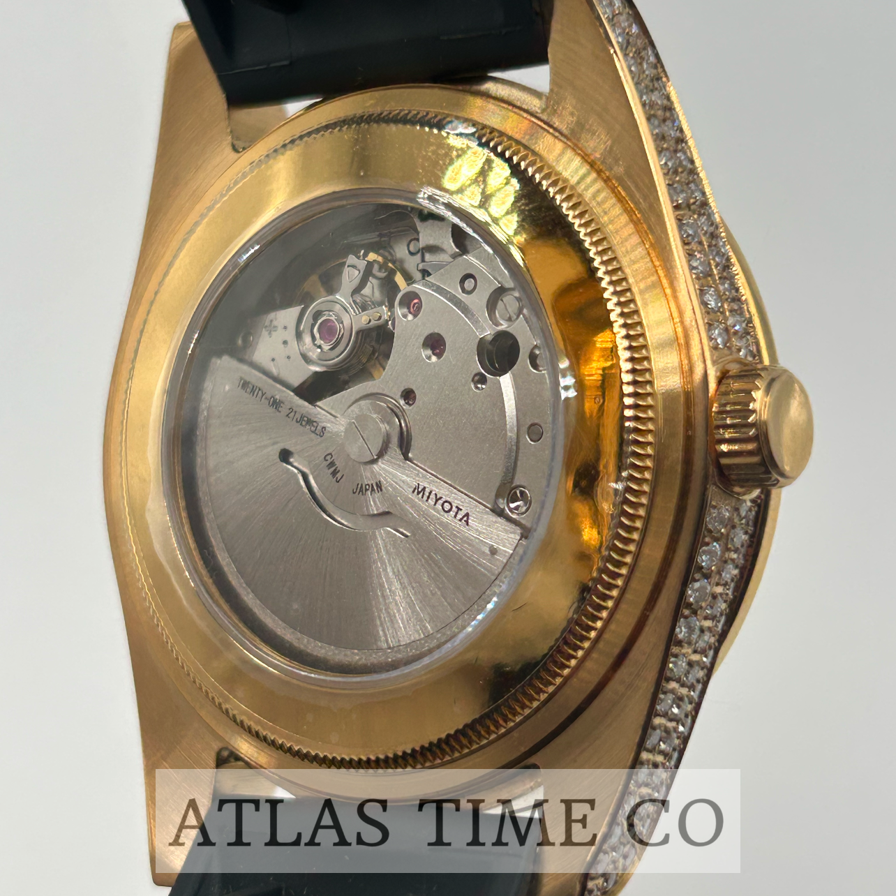 VVS1 Moissanite Ghost Series Stainless Steel Mechanical Watch - GRA CERTIFIED (Gold/Black)