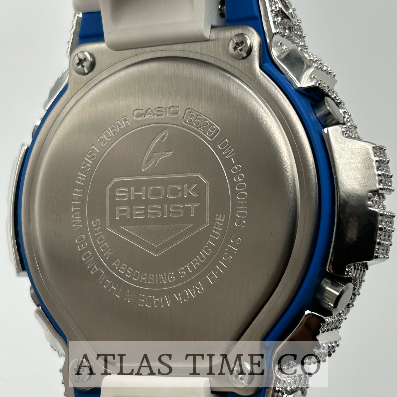 VVS1 Moissanite G-Shock DW-6900HDS-7A1DR Watch - GRA CERTIFIED