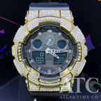 VVS1 Moissanite G-Shock GA-100MB-1ACR Watch - GRA CERTIFIED