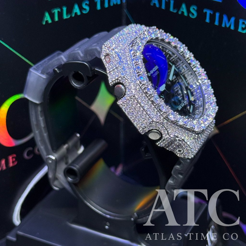VVS1 Moissanite G-Shock GA2100K-1A Watch - GRA CERTIFIED