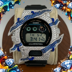 VVS1 Moissanite G-Shock ENAMEL SERIES (BLUE) DW6900-1V Watch - GRA CERTIFIED
