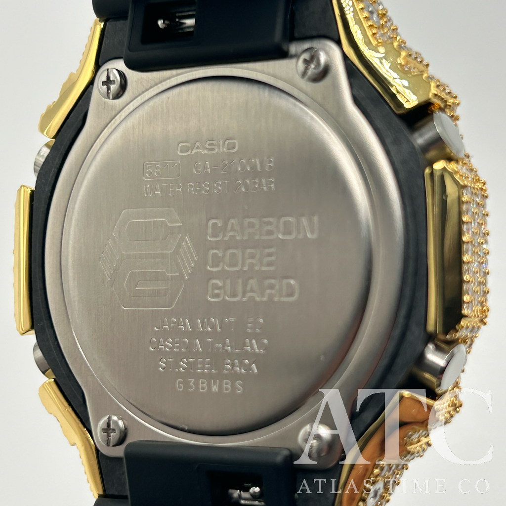 VVS1 Moissanite G-Shock GA-2100VB-1A Watch - GRA CERTIFIED