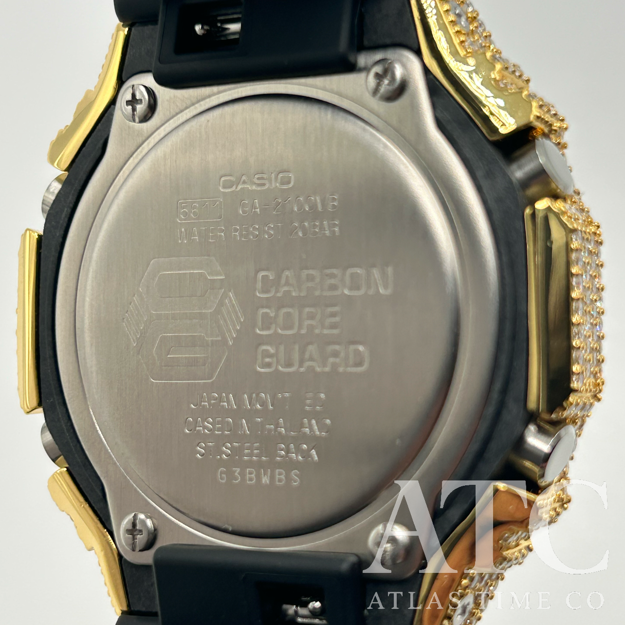 VVS1 Moissanite G-Shock GA-2100VB-1A Watch - GRA CERTIFIED