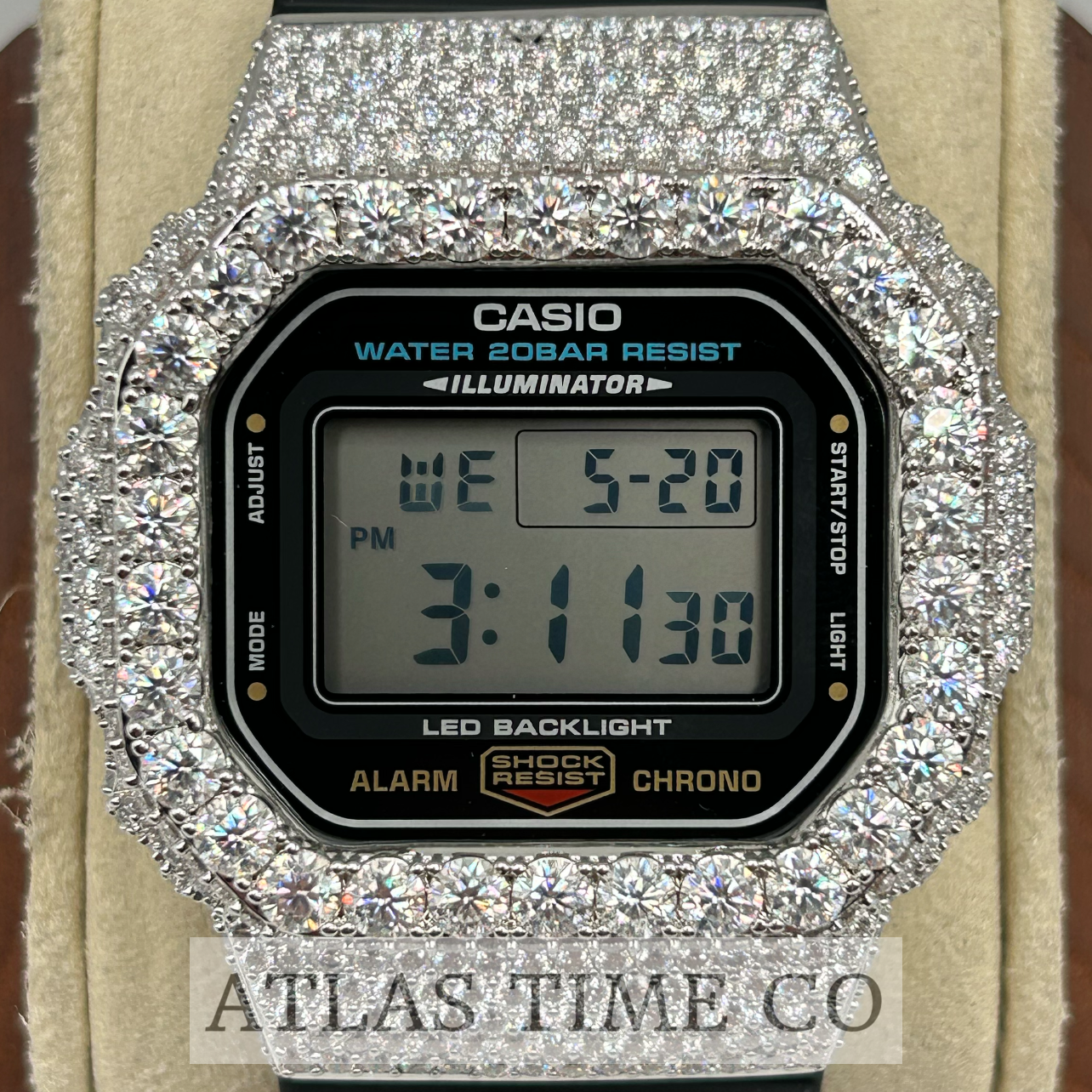 VVS1 Moissanite G-Shock DW-5600UE Watch - GRA CERTIFIED
