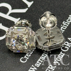 Square VVS1 10mm Moissanite Earrings GRA CERTIFIED - 925 Sterling Silver