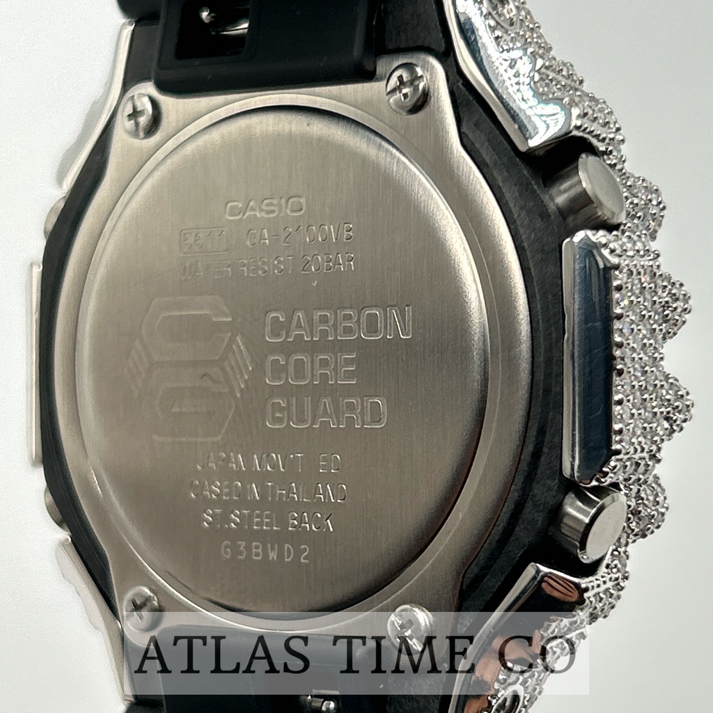 VVS1 Moissanite G-Shock GA-2100VB-1A Watch - GRA CERTIFIED