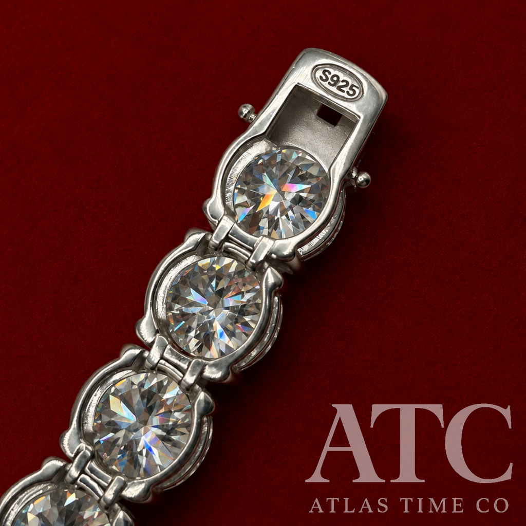 80TCW 10MM VVS1 Moissanite Tennis Bracelet GRA CERTIFIED - 925 Sterling Silver