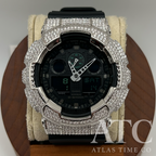 VVS1 Moissanite G-Shock GA100MB1ACR Watch - GRA CERTIFIED