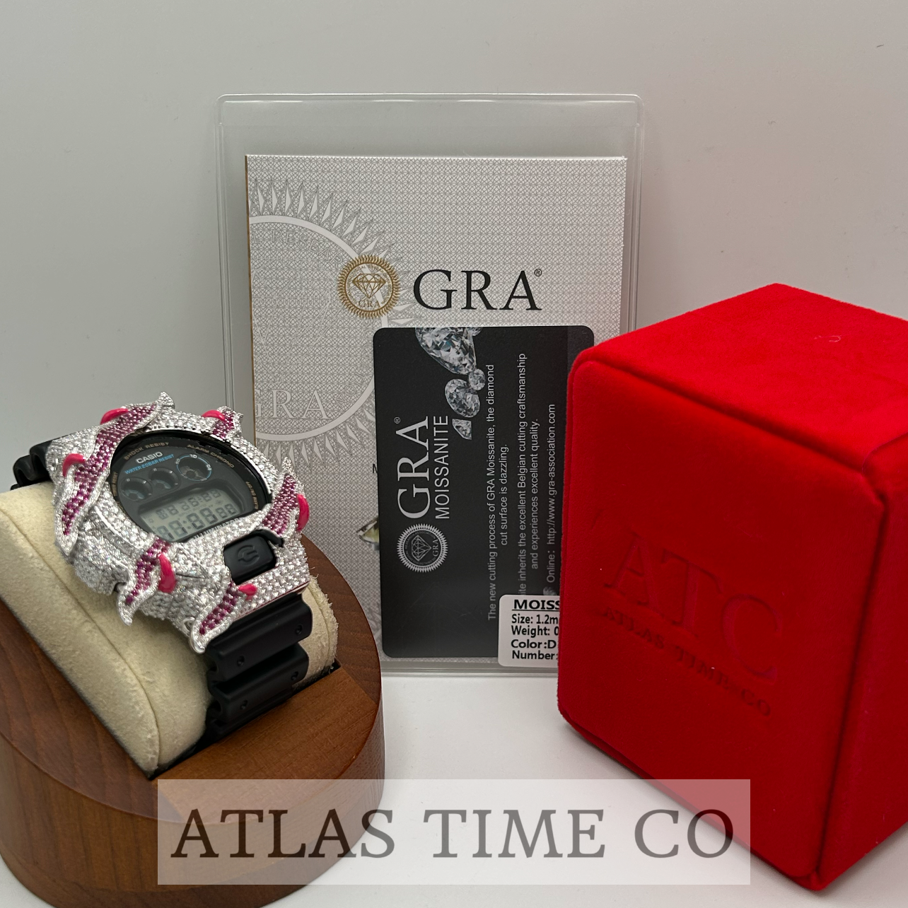 VVS1 Moissanite G-Shock ENAMEL SERIES (PINK) DW6900-1V Watch - GRA CERTIFIED