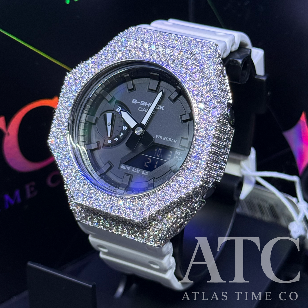 VVS1 Moissanite G-Shock GA-21007A Watch - GRA CERTIFIED