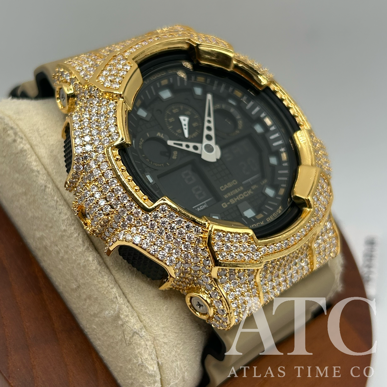 VVS1 Moissanite G-Shock GA100LA8 Watch - GRA CERTIFIED