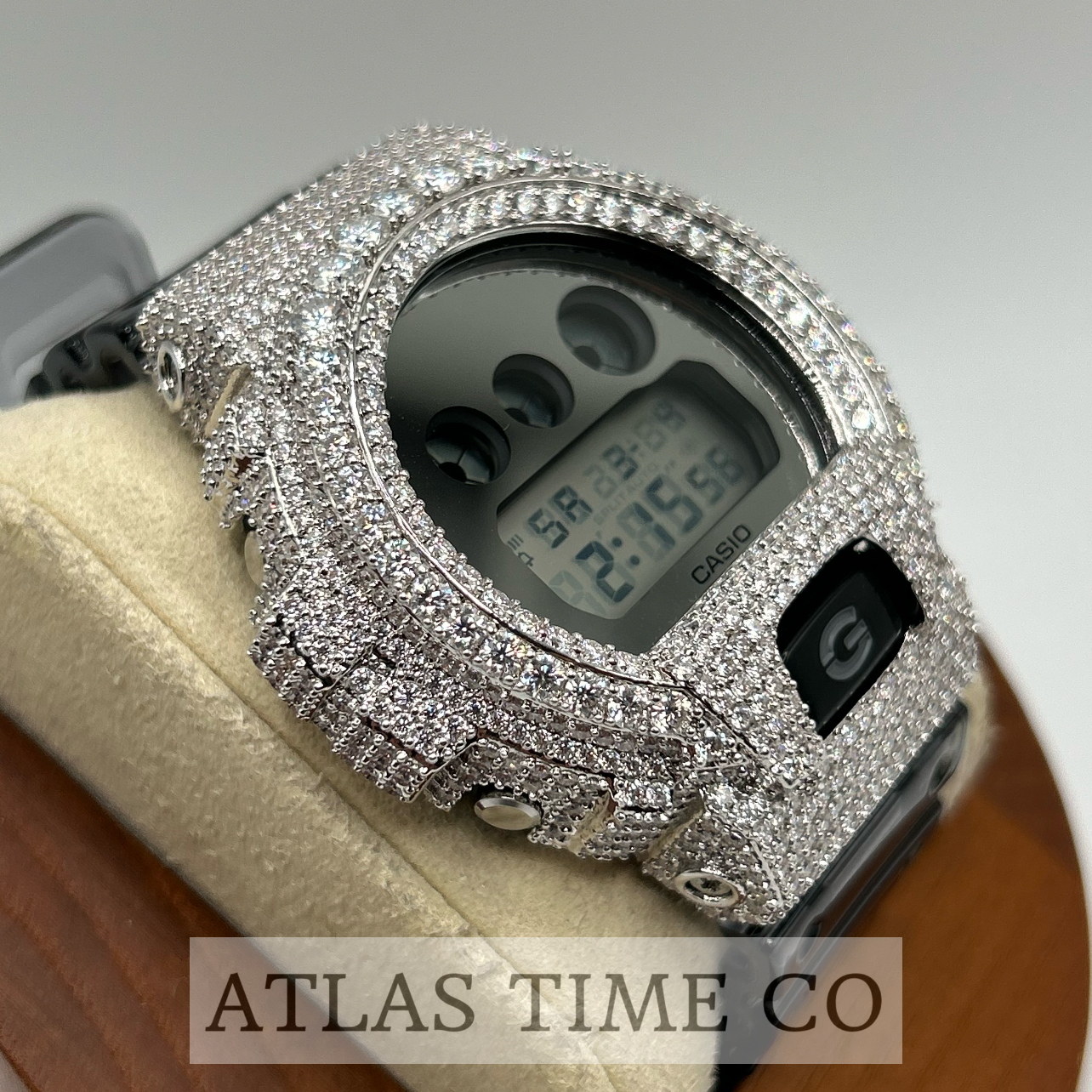 VVS1 Moissanite G-Shock DW-6900SK-1 Watch - GRA CERTIFIED